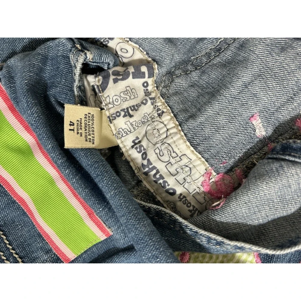 Oshkosh Bgosh Embellished Overalls 4T Girl Monogram D